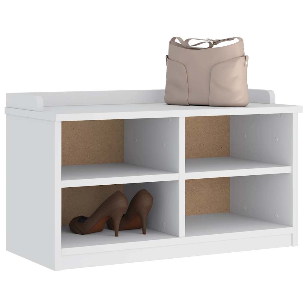 Banc de couloir SANDNES blanc 87x40x50 cm bois de pin massif - XIOS