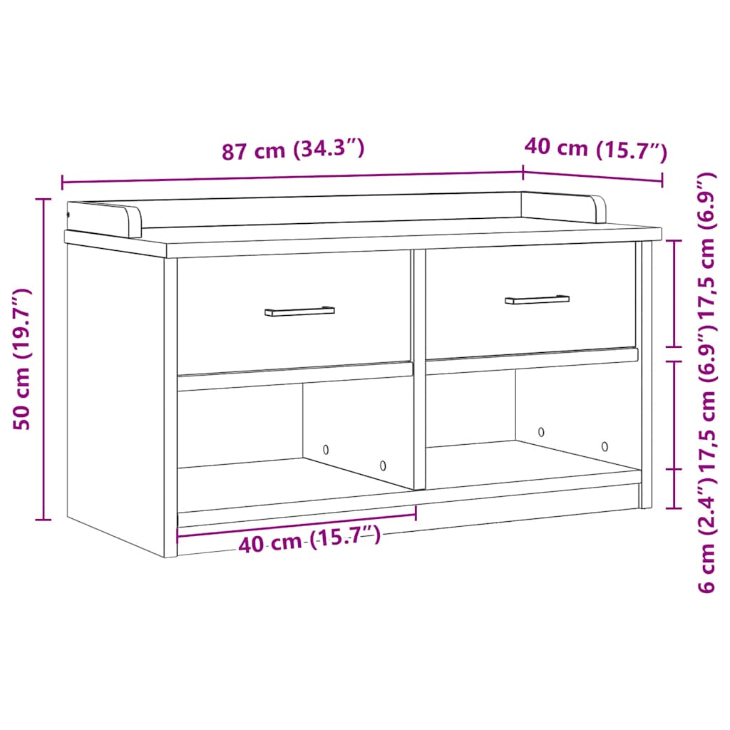 Banc de couloir SANDNES 87x40x50 cm bois de pin massif - XIOS