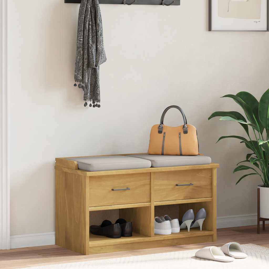 Banc de couloir SANDNES 87x40x50 cm bois de pin massif - XIOS