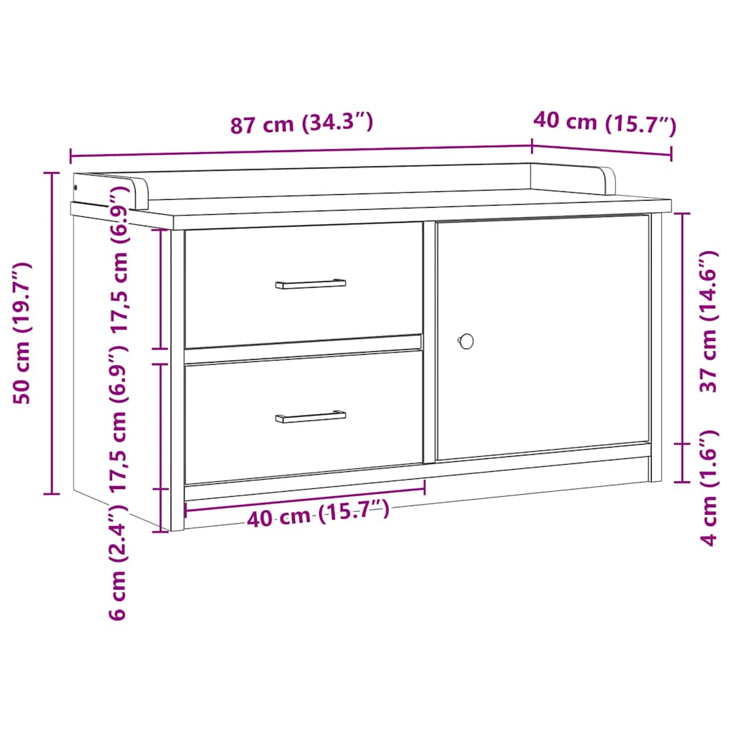 Banc de couloir SANDNES 87x40x50 cm bois de pin massif - XIOS