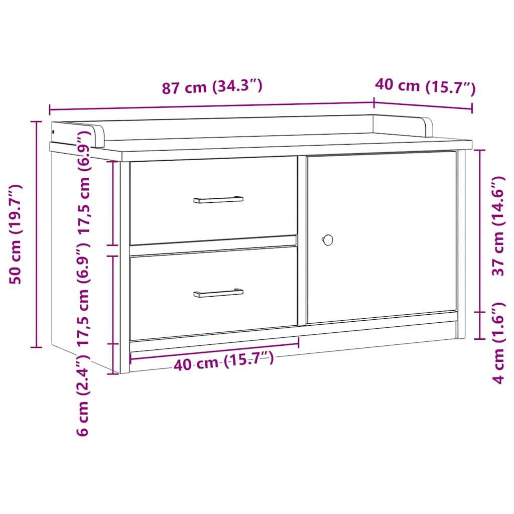 Banc de couloir SANDNES 87x40x50 cm bois de pin massif - XIOS