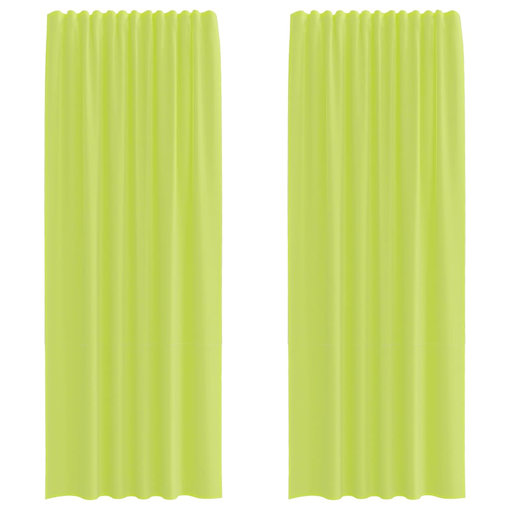 Rideaux en voile avec passants 2 pcs vert pomme Rideaux vidaXL