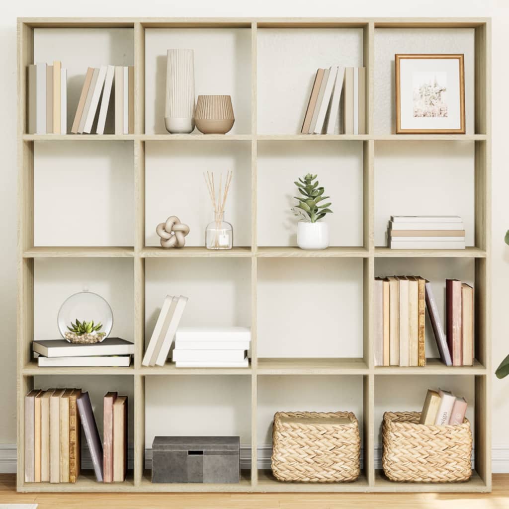 Bibliothèque chêne sonoma 137,5x29x137,5 cm bois d'ingénierie - XIOS