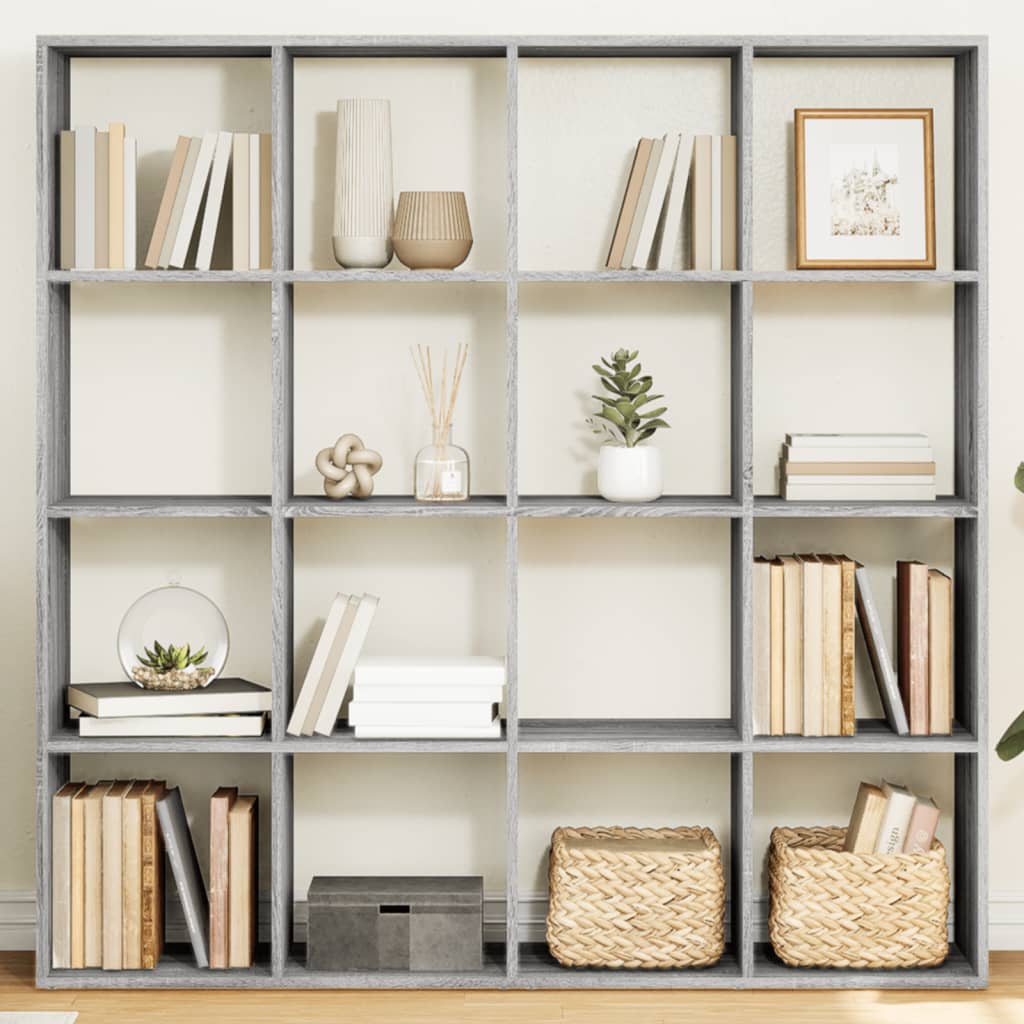 Bibliothèque sonoma gris 137,5x29x137,5 cm bois d'ingénierie - XIOS