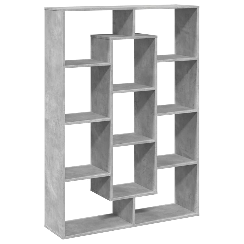 Bibliothèque gris béton 102x29x143 cm bois d'ingénierie - XIOS