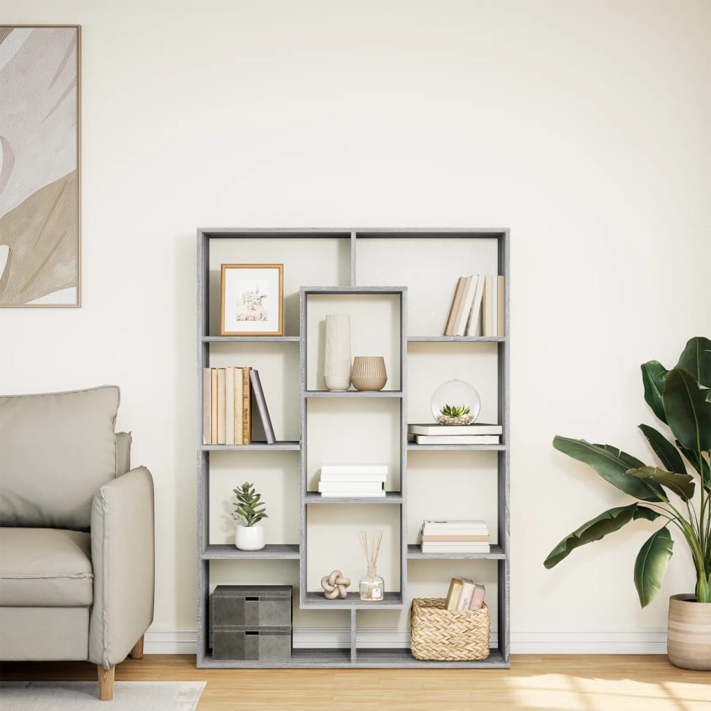 Bibliothèque sonoma gris 102x29x143 cm bois d'ingénierie - XIOS