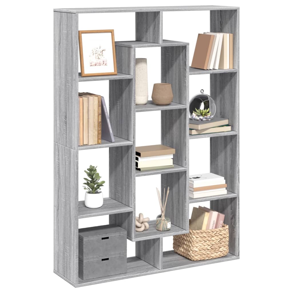 Bibliothèque sonoma gris 102x29x143 cm bois d'ingénierie - XIOS