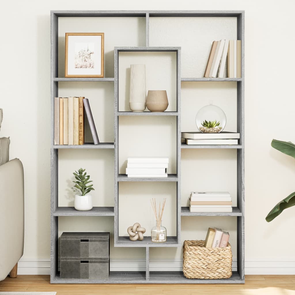 Bibliothèque sonoma gris 102x29x143 cm bois d'ingénierie - XIOS