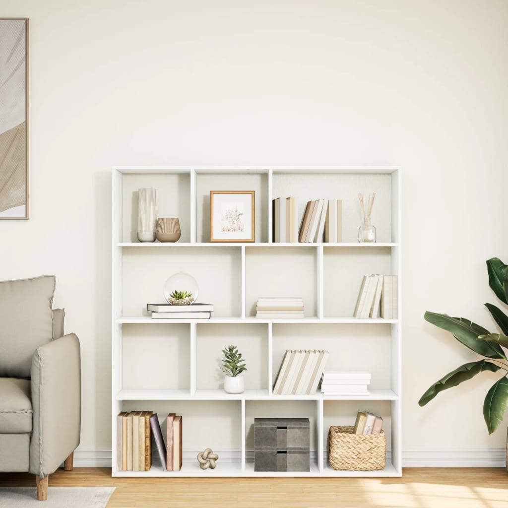 Bibliothèque blanc 132x29x141,5 cm bois d'ingénierie - XIOS