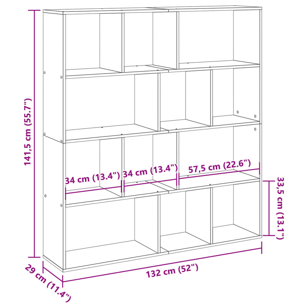 Bibliothèque blanc 132x29x141,5 cm bois d'ingénierie - XIOS