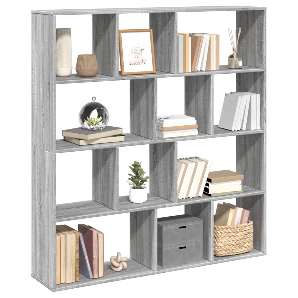 Bibliothèque sonoma gris 132x29x141,5 cm bois d'ingénierie - XIOS