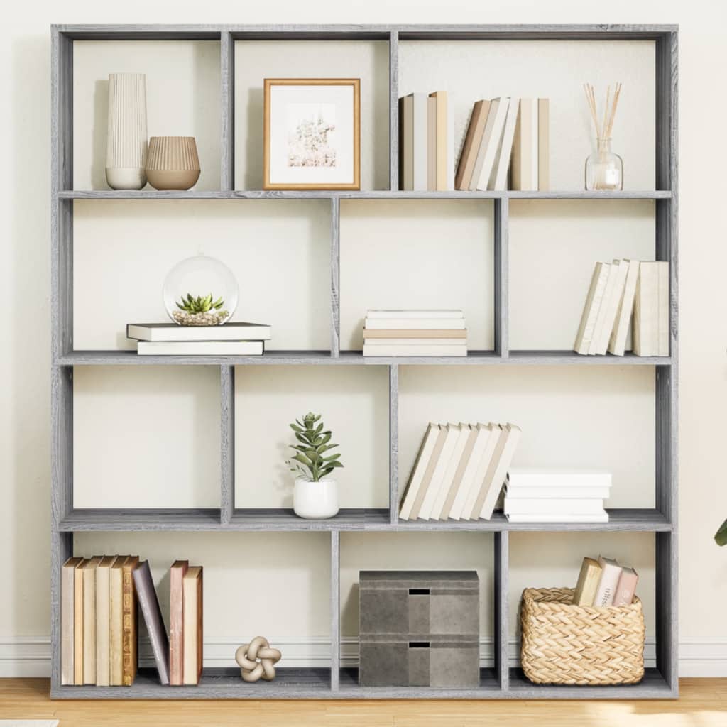 Bibliothèque sonoma gris 132x29x141,5 cm bois d'ingénierie - XIOS