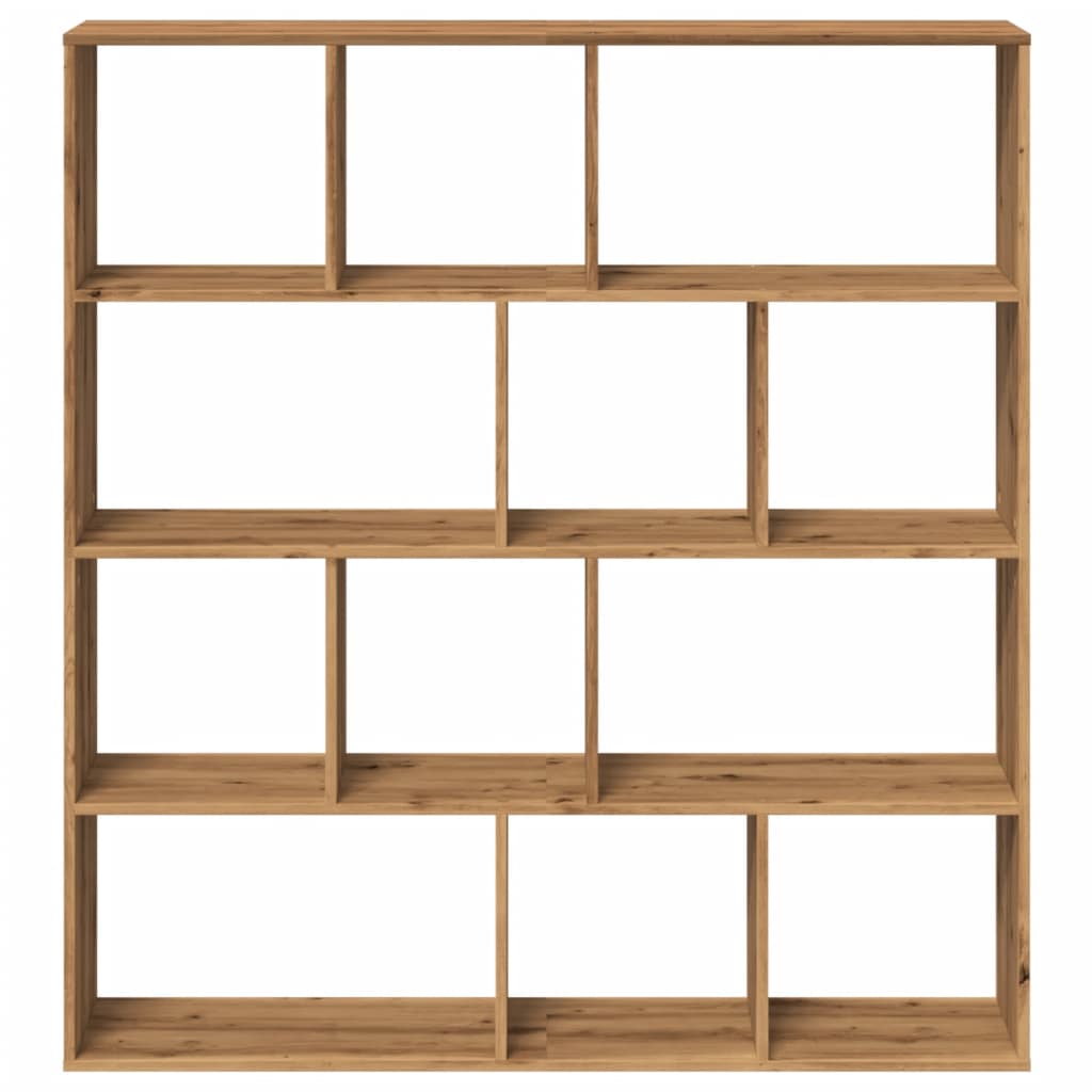 Bibliothèque chêne artisanal 132x29x141,5 cm bois d'ingénierie - XIOS
