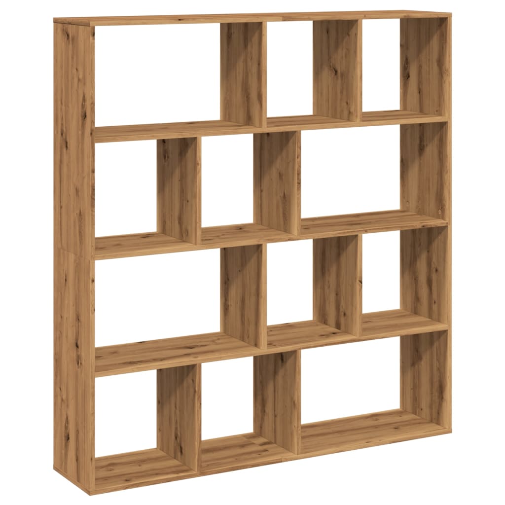 Bibliothèque chêne artisanal 132x29x141,5 cm bois d'ingénierie - XIOS