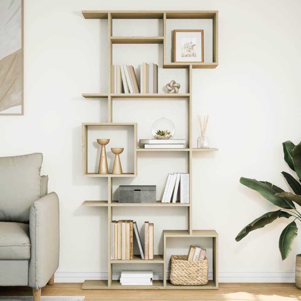 Bibliothèque chêne sonoma 92x29x188 cm bois d'ingénierie - XIOS
