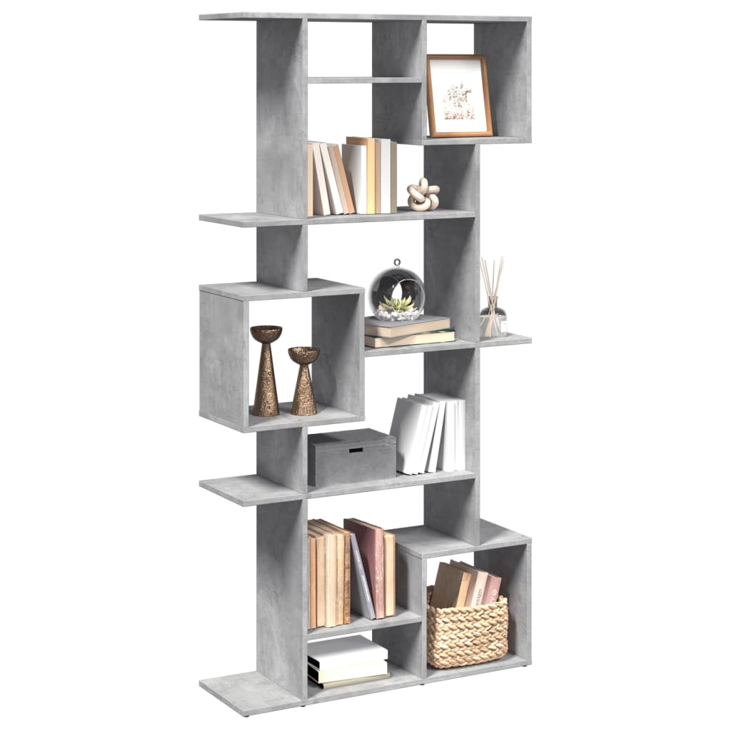 Bibliothèque gris béton 92x29x188 cm bois d'ingénierie - XIOS