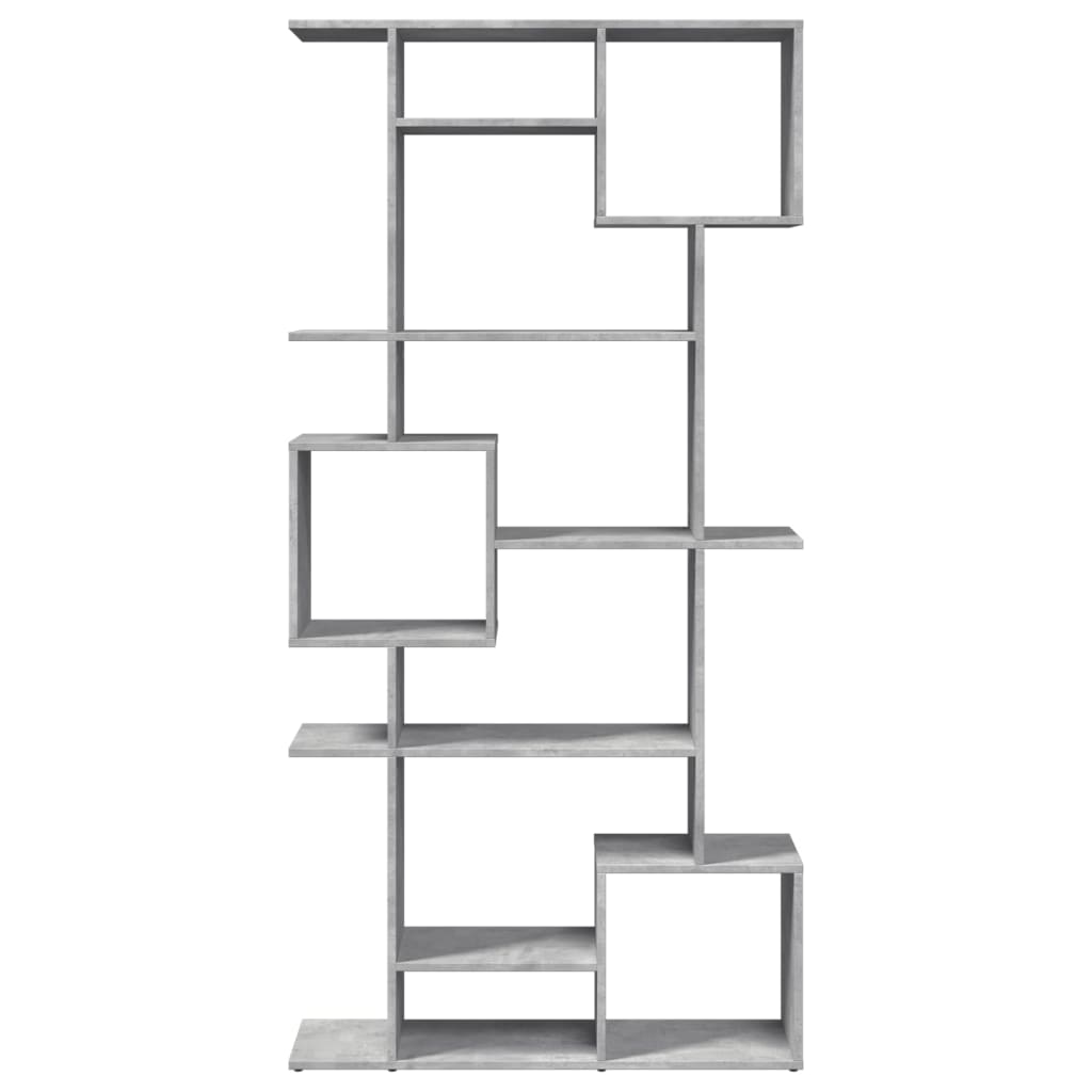 Bibliothèque gris béton 92x29x188 cm bois d'ingénierie - XIOS
