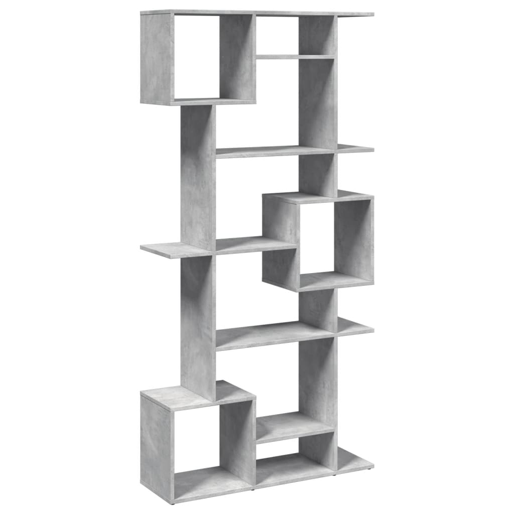 Bibliothèque gris béton 92x29x188 cm bois d'ingénierie - XIOS