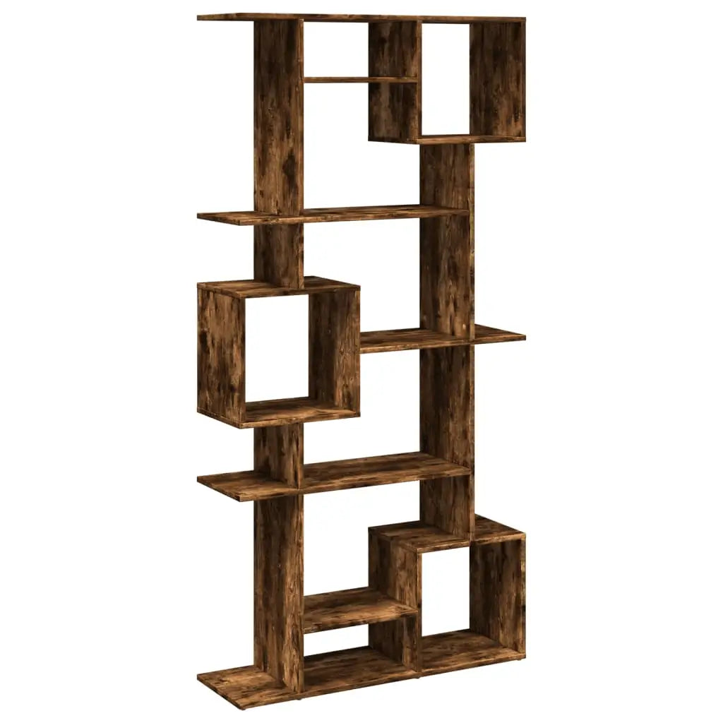 Bibliothèque chêne fumé 92x29x188 cm bois d’ingénierie - XIOS