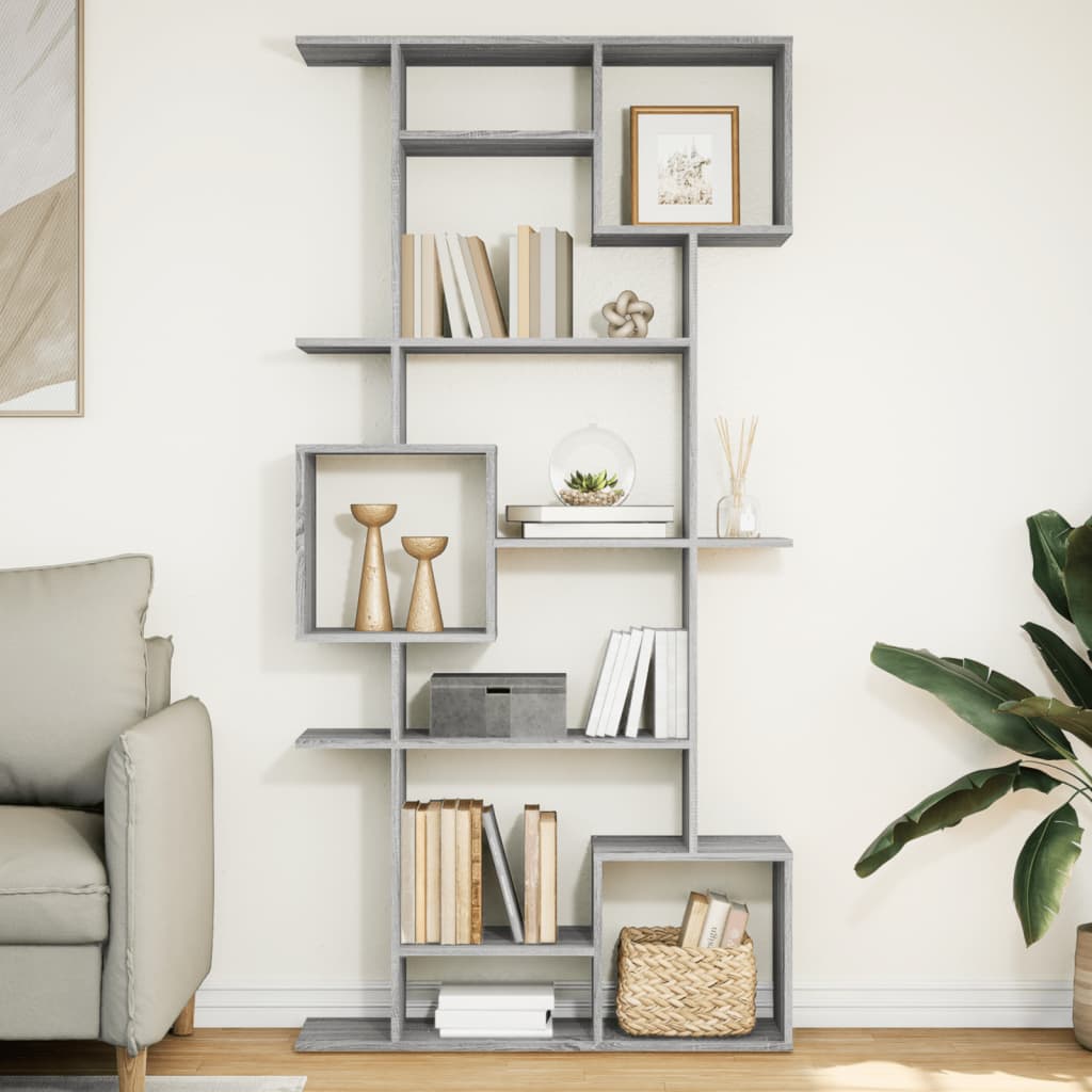 Bibliothèque sonoma gris 92x29x188 cm bois d'ingénierie - XIOS