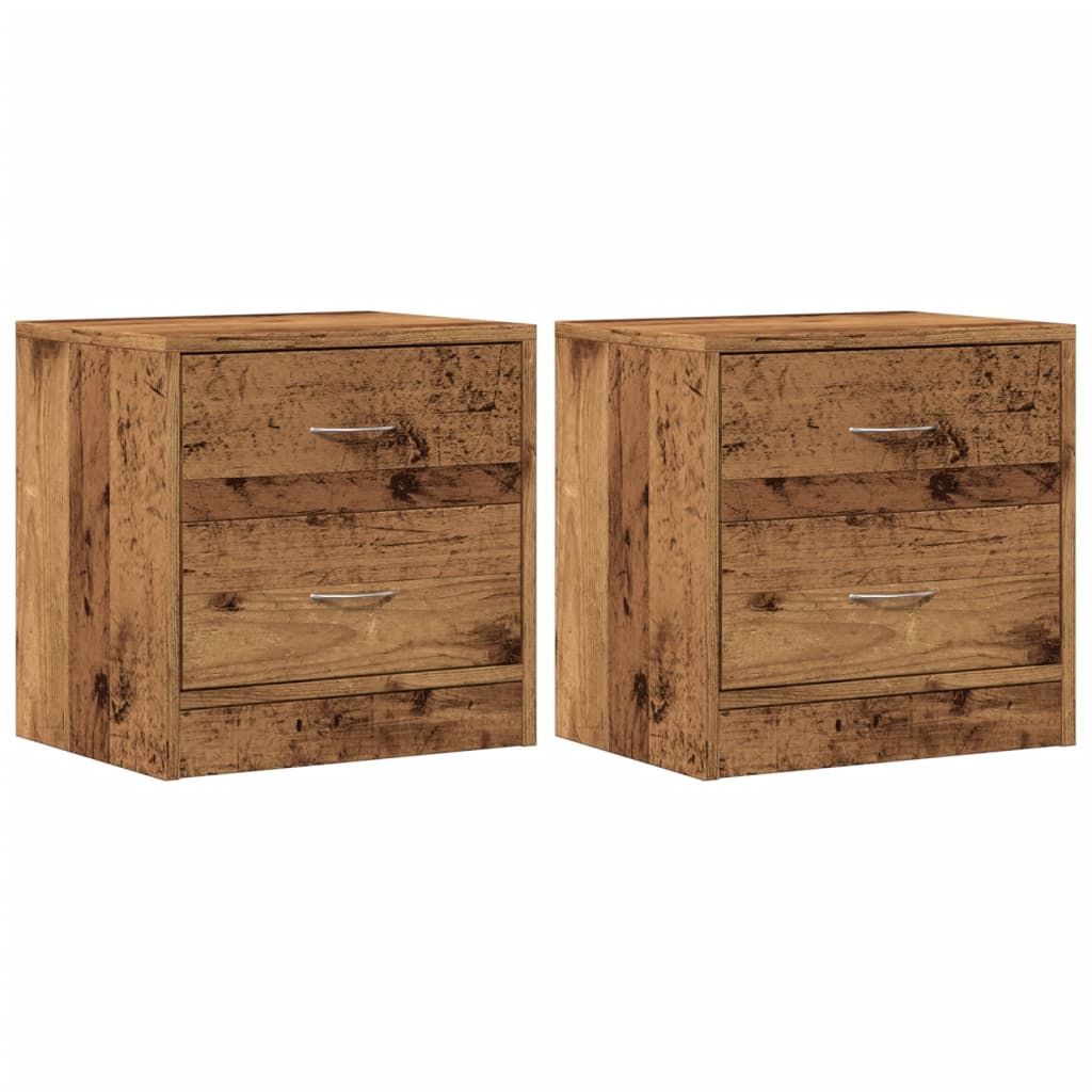 Tables de chevet 2 pcs vieux bois 40x30x40 cm bois d'ingénierie - XIOS
