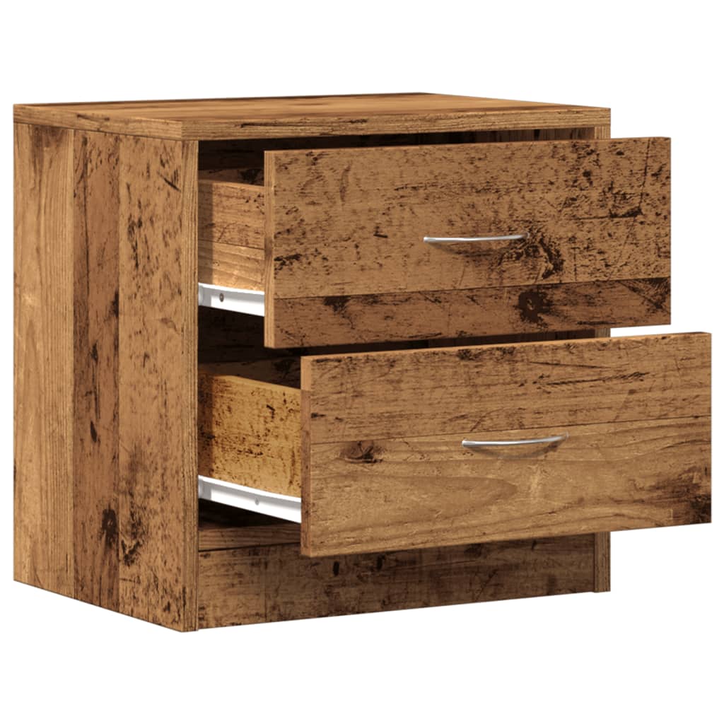 Tables de chevet 2 pcs vieux bois 40x30x40 cm bois d'ingénierie - XIOS