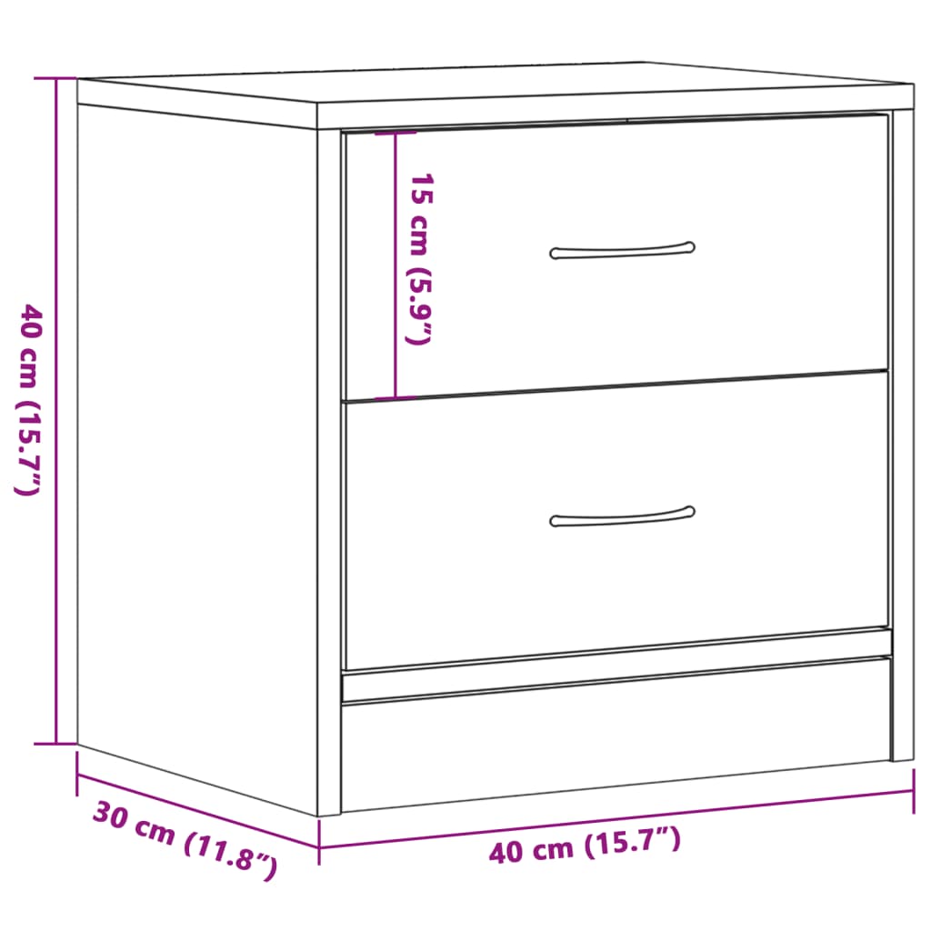 Tables de chevet 2 pcs vieux bois 40x30x40 cm bois d'ingénierie - XIOS