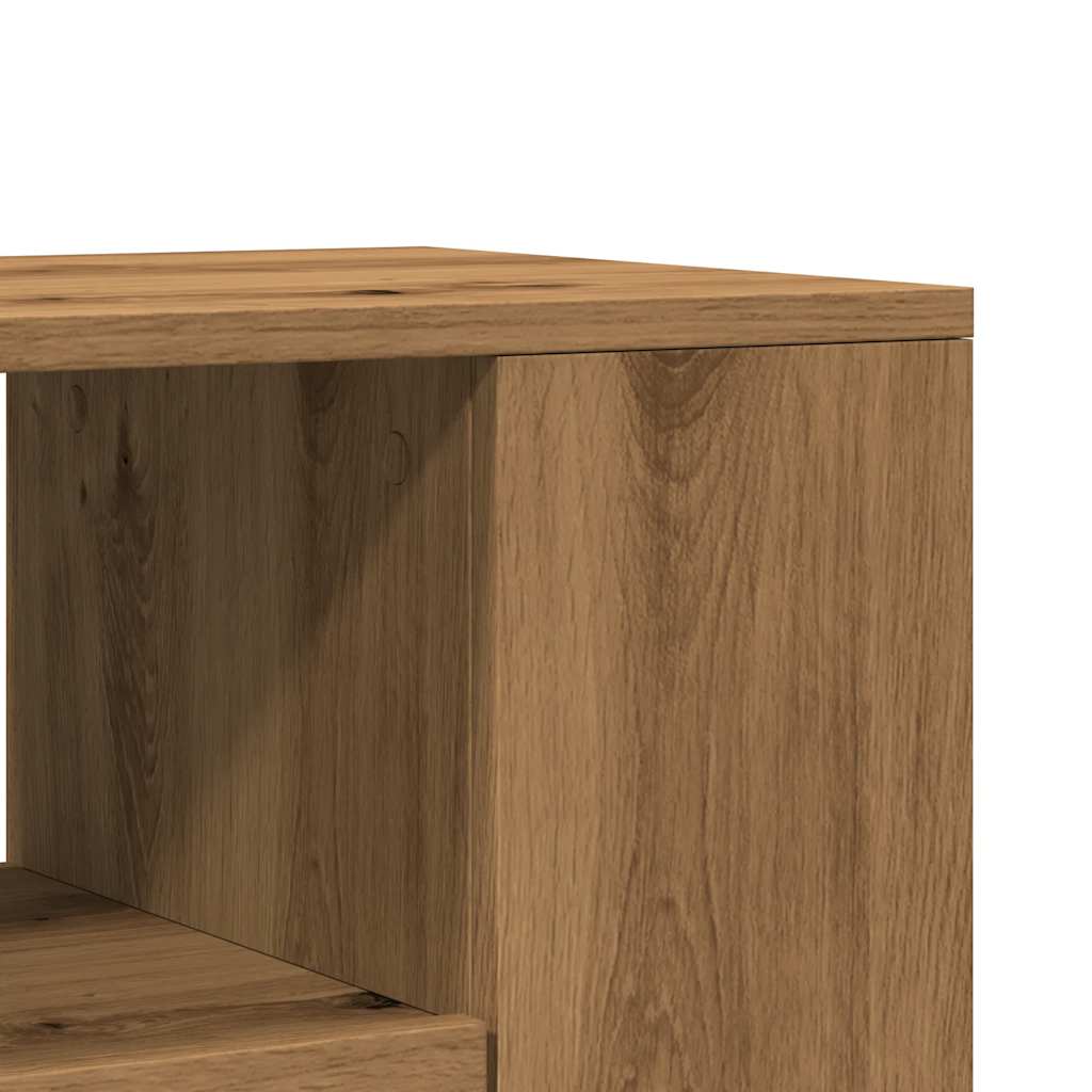 Meuble TV avec roulettes chêne artisanal bois d'ingénierie - XIOS