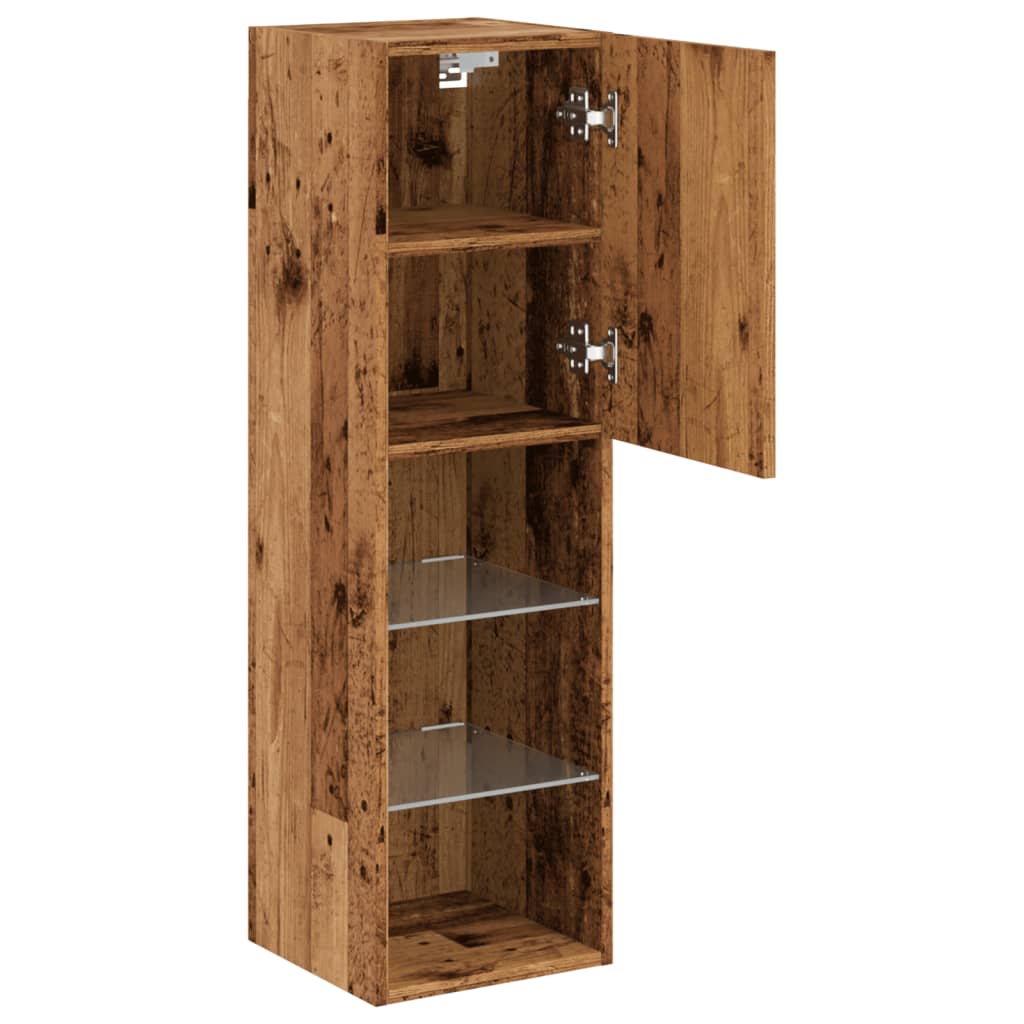 Meuble TV avec lumières LED vieux bois 30,5x30x102 cm - XIOS