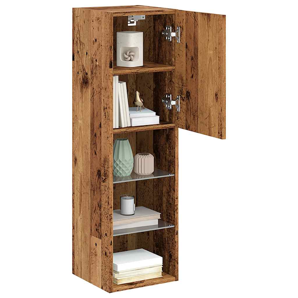 Meubles TV avec lumières LED 2 pcs vieux bois 30,5x30x102 cm - XIOS