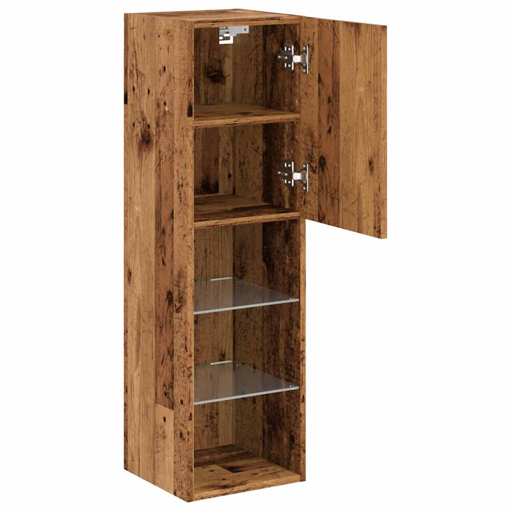 Meubles TV avec lumières LED 2 pcs vieux bois 30,5x30x102 cm - XIOS