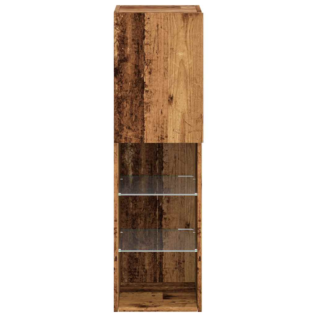 Meubles TV avec lumières LED 2 pcs vieux bois 30,5x30x102 cm - XIOS