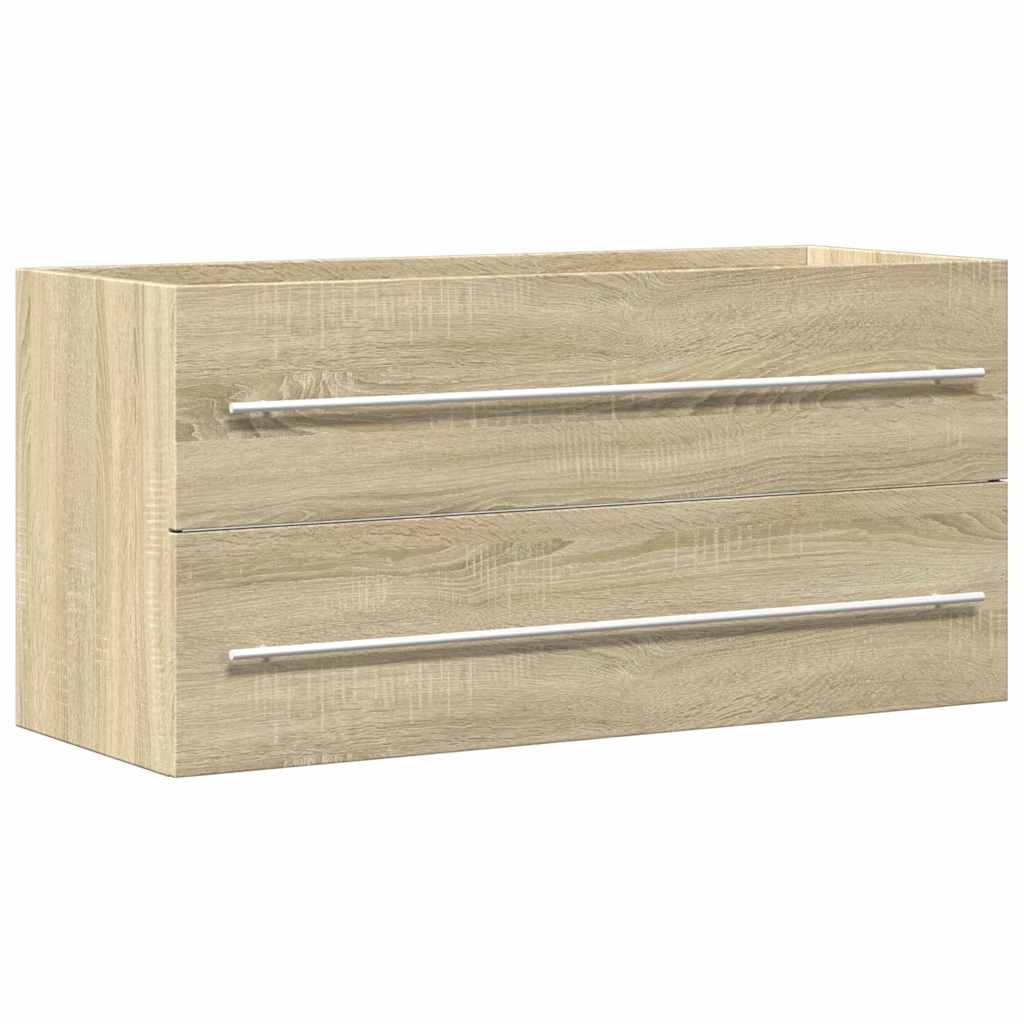 Armoire d'évier Chêne sonoma 100x38,5x48 cm Aggloméré Ensembles de mobilier pour salles de bains vidaXL