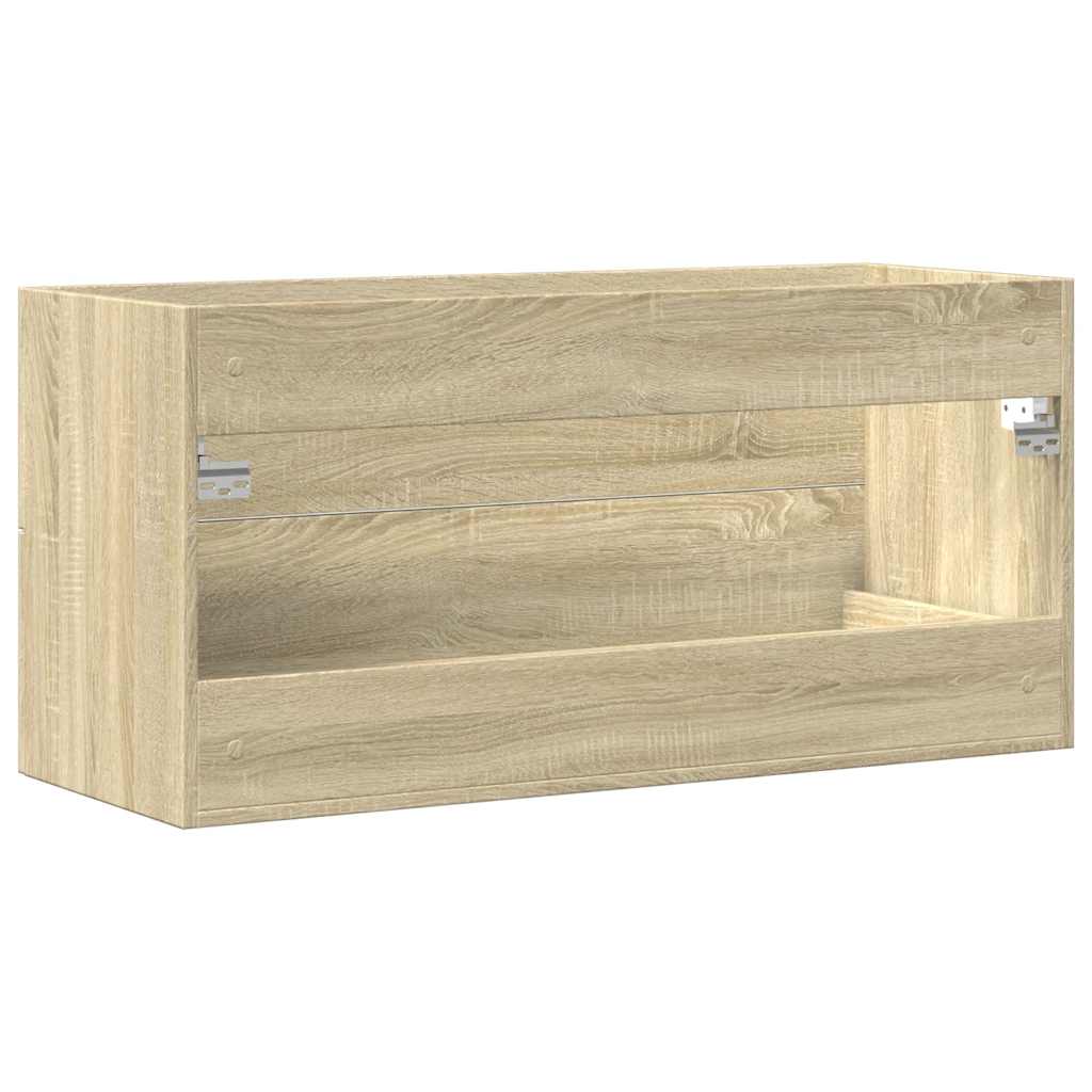 Armoire d'évier Chêne sonoma 100x38,5x48 cm Aggloméré Ensembles de mobilier pour salles de bains vidaXL