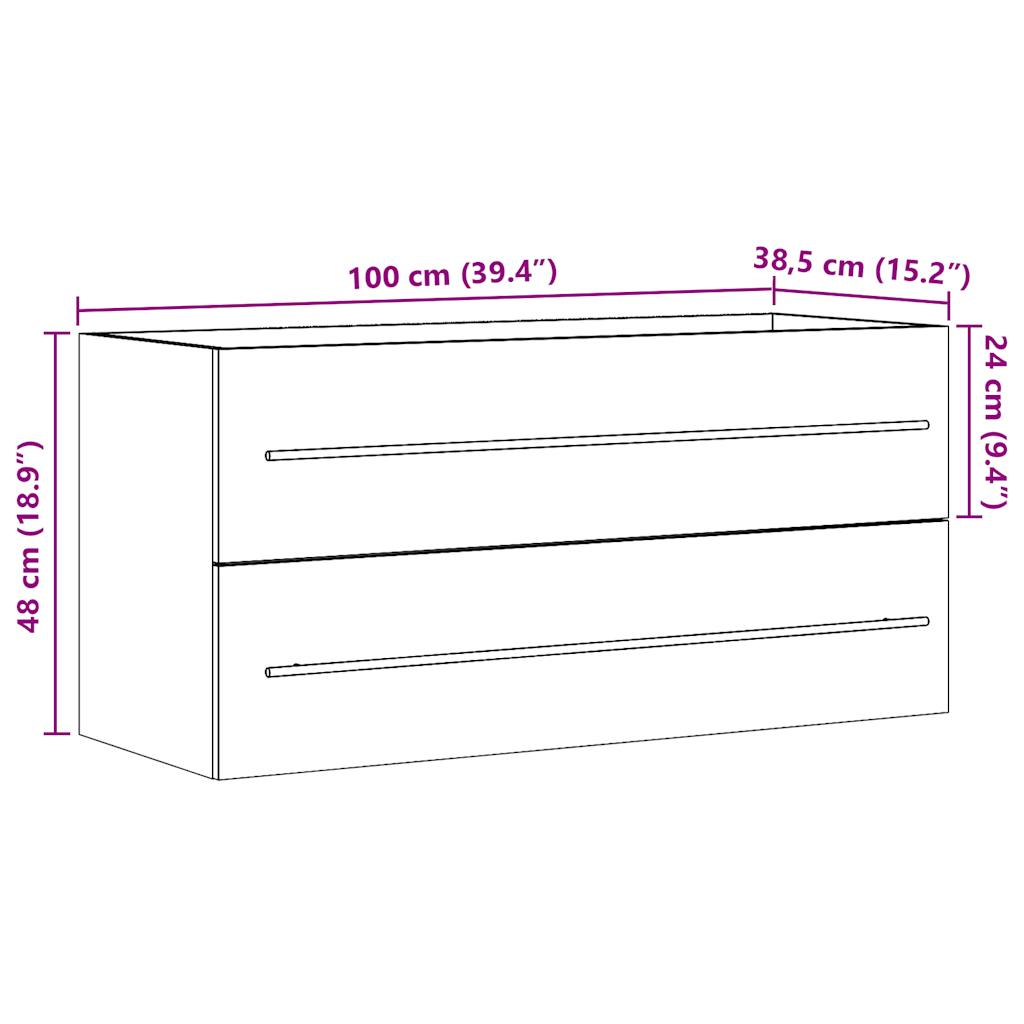 Armoire d'évier Chêne sonoma 100x38,5x48 cm Aggloméré Ensembles de mobilier pour salles de bains vidaXL