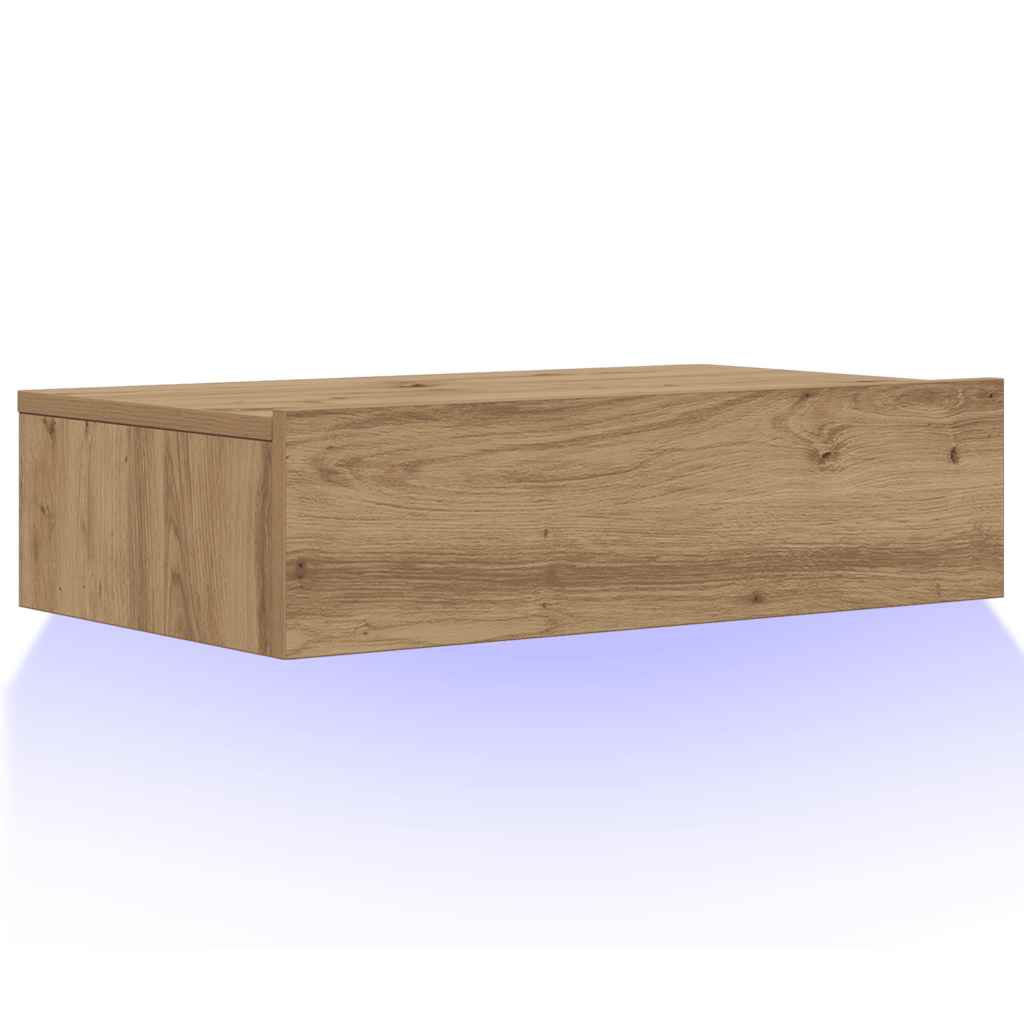 Meuble TV avec éclairages LED chêne artisanal 60x35x15,5 cm - XIOS