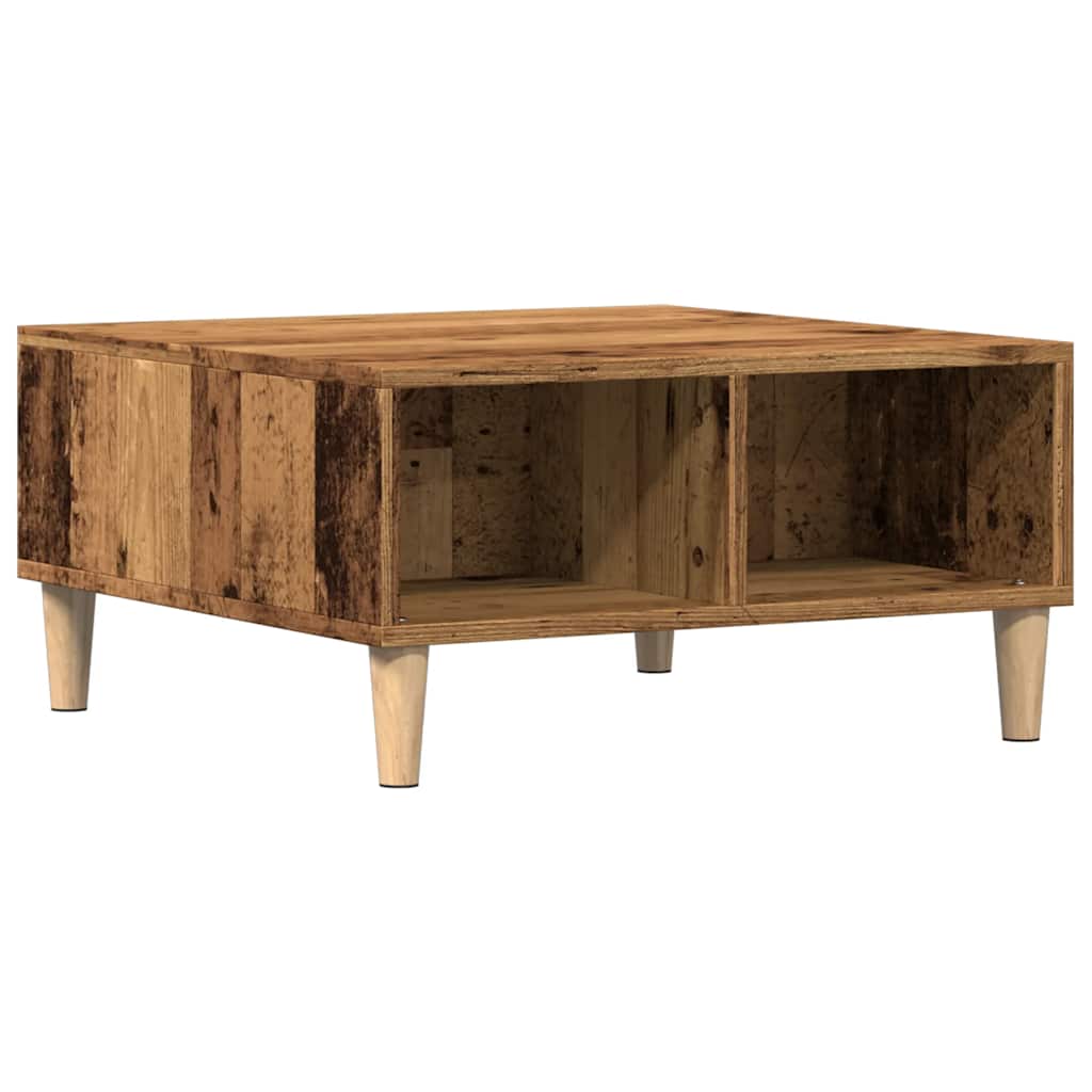 Table basse vieux bois 60x60x30 cm bois d'ingénierie - XIOS