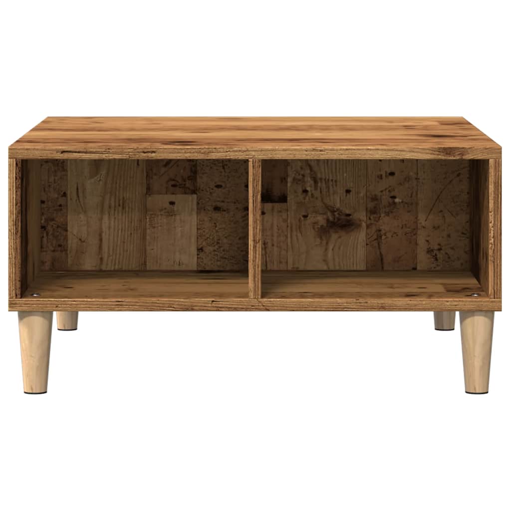 Table basse vieux bois 60x60x30 cm bois d'ingénierie - XIOS