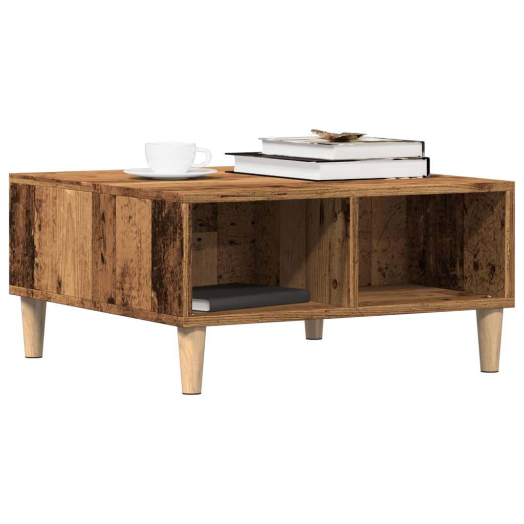 Table basse vieux bois 60x60x30 cm bois d'ingénierie - XIOS