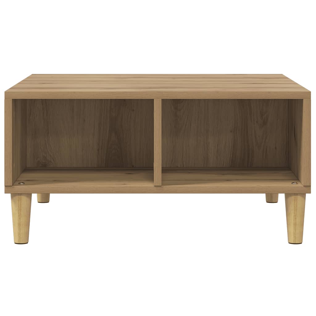 Table basse chêne artisanal 60x60x30 cm bois d'ingénierie - XIOS
