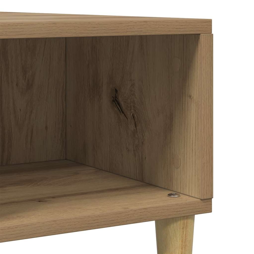 Table basse chêne artisanal 60x60x30 cm bois d'ingénierie - XIOS