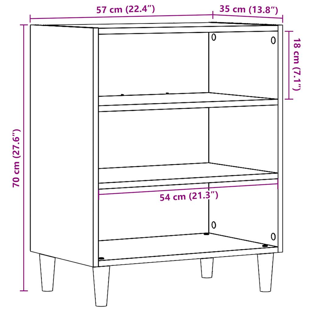 Buffet vieux bois 57x35x75 cm bois d'ingénierie - XIOS