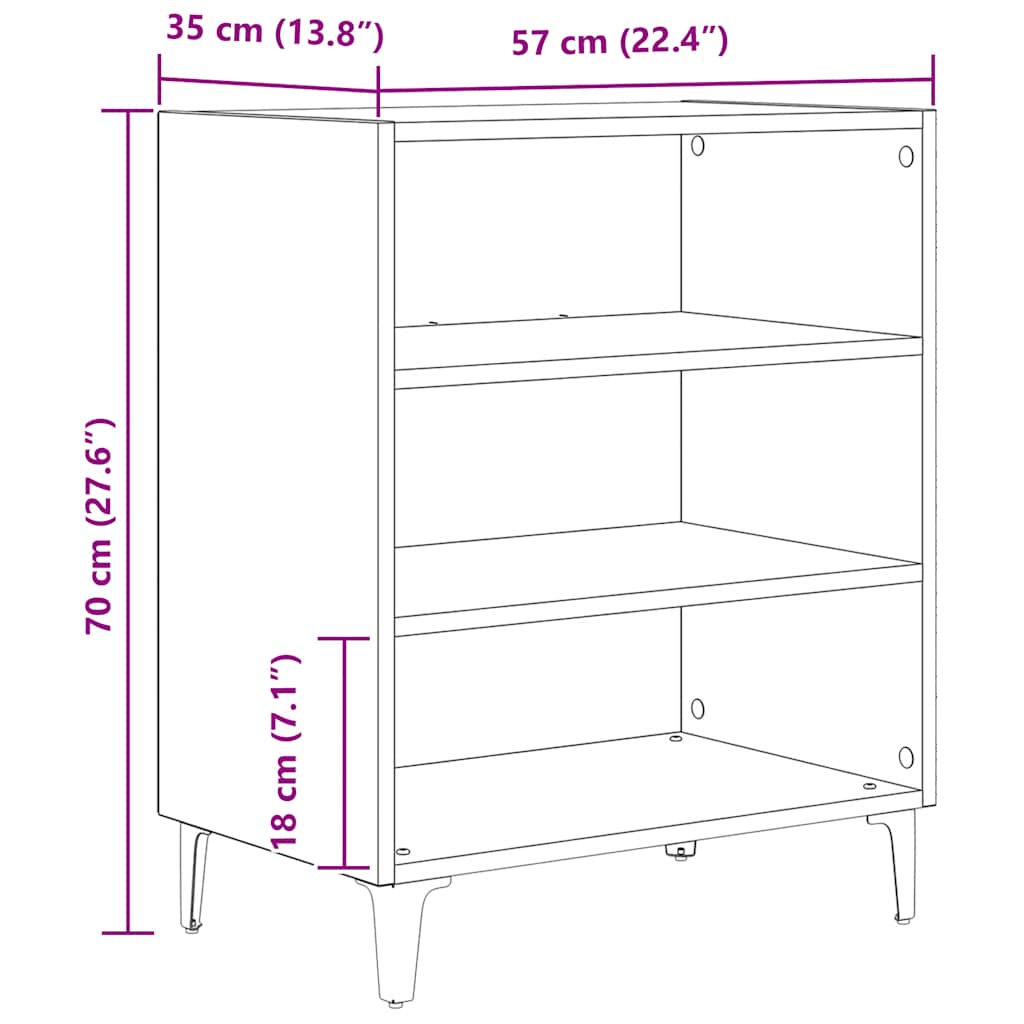 Buffet chêne artisanal 57x35x70 cm bois d'ingénierie - XIOS