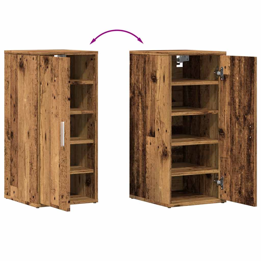 Armoire à chaussures vieux bois 32x35x70 cm bois d'ingénierie - XIOS