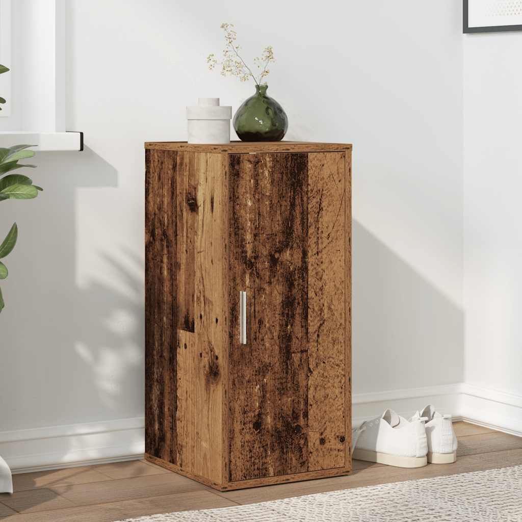 Armoire à chaussures vieux bois 32x35x70 cm bois d'ingénierie - XIOS