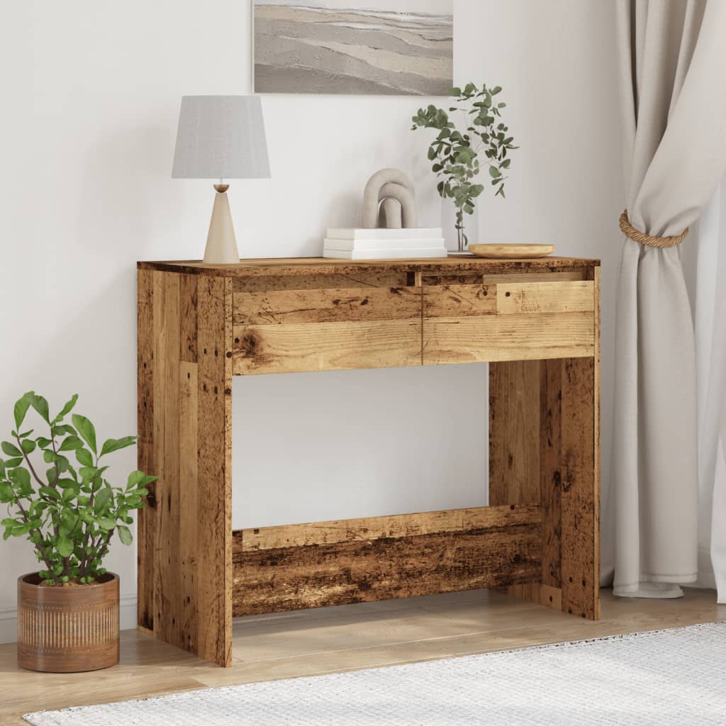 Table console vieux bois 89x41x76,5 cm bois d'ingénierie - XIOS