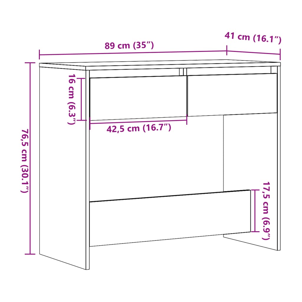 Table console vieux bois 89x41x76,5 cm bois d'ingénierie - XIOS