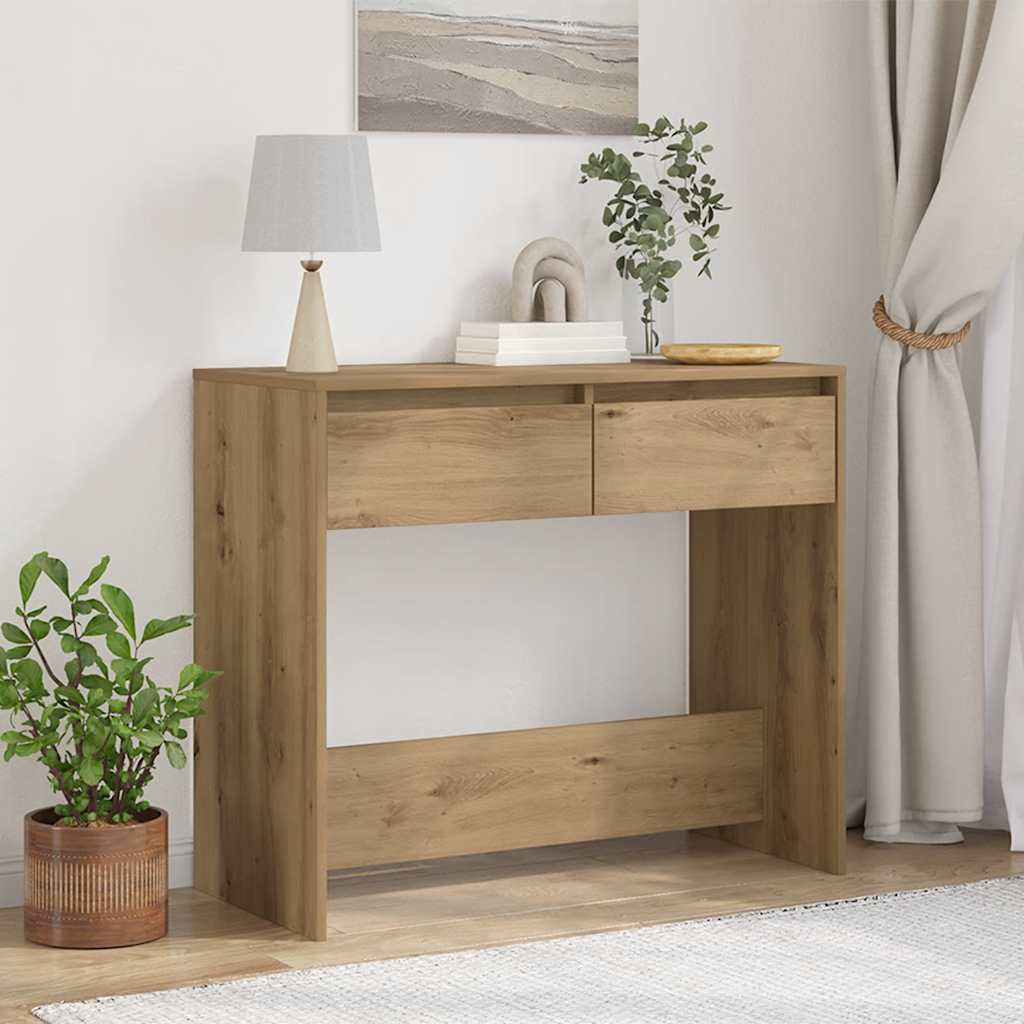 Table console chêne artisanal 89x41x76,5 cm bois d'ingénierie - XIOS