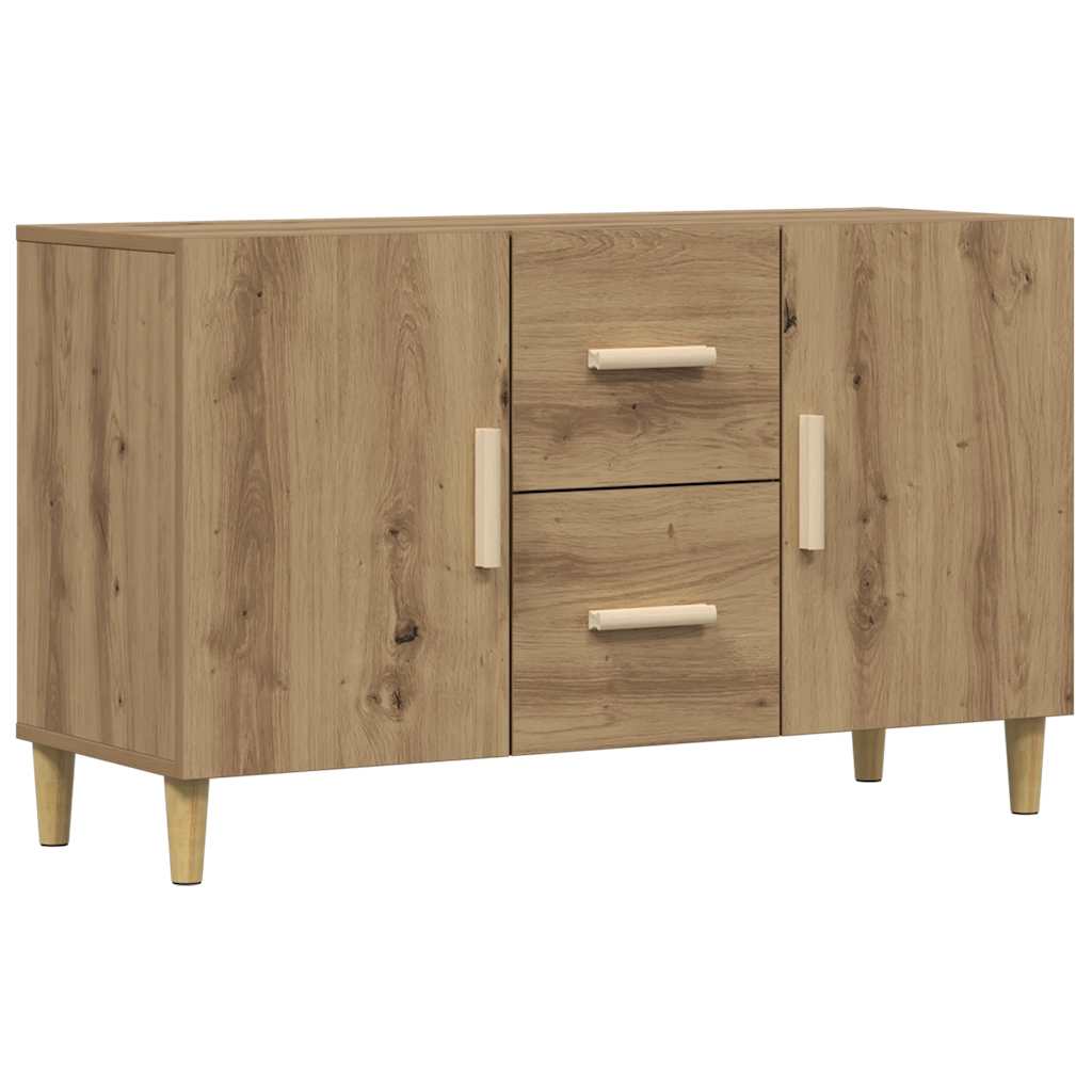 Buffet chêne artisanal 100x36x60 cm bois d'ingénierie - XIOS