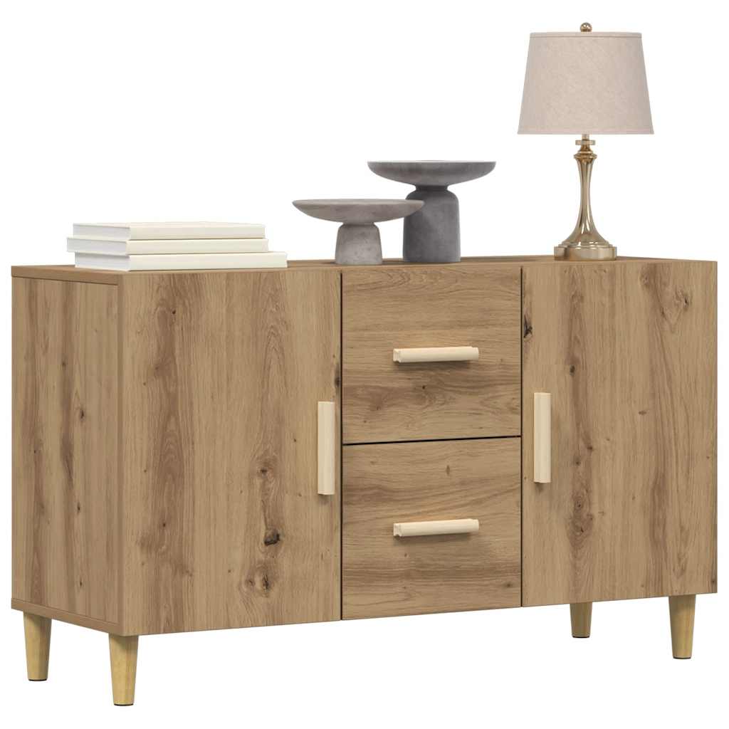 Buffet chêne artisanal 100x36x60 cm bois d'ingénierie - XIOS